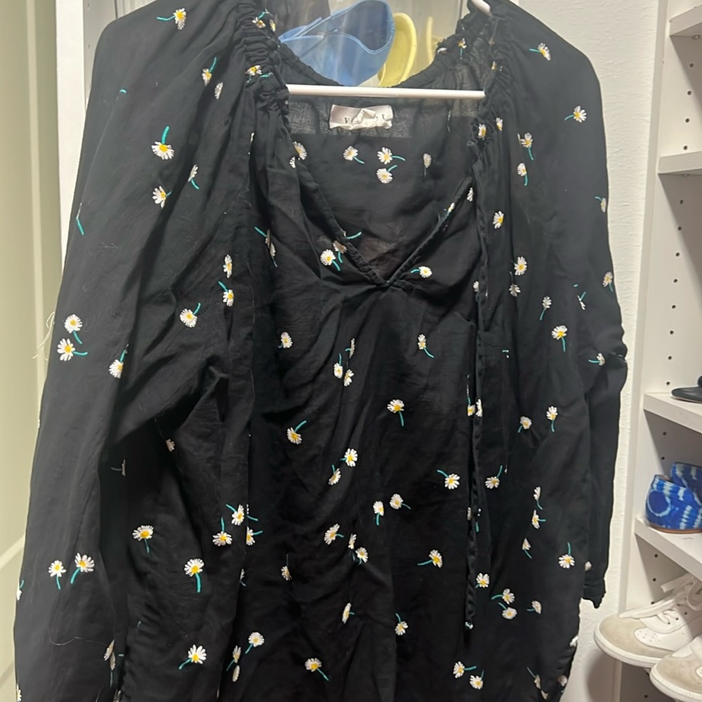 Velvet brand daisy cotton tunic blouse size large